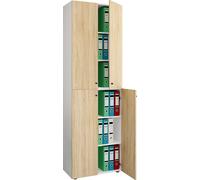 Gabinete de oficina con 6 compartimentos | moderno gabinete de archivo con puertas giratorias | Dimensiones aprox. H. 220 x W. 70 x D. 40cm – Lona 6-compartimento