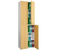 Gabinete de oficina con 6 compartimentos | moderno gabinete de archivo con puertas giratorias | Dimensiones aprox. H. 220 x W. 70 x D. 40cm – Lona 6-compartimento