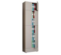 Gabinete de oficina XXL con 5 compartimentos con fijación y cajón / gabinete de archivo moderno con puertas giratorias / dimensiones aprox. H. 240 x W. 70 x D. 39 cm – Lona 5 compartimentos