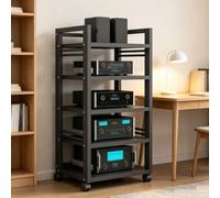 Gabinete esquinero estéreo Independiente extraíble de 5 Niveles | Estante de 5 niveles Diseño minimalista Altura ajustable Estudio de dormitorio multifuncional(Negro)