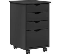 Gabinete rodante con rueda Gris 34 x 39 x 56 cm Pino macizo