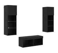 Gabinetes De Pared Para Tv 4 Uds. Roble Negro Vidaxl