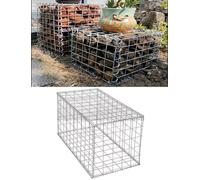 Gabion Wall with Cover | Jaula de canasta de piedra al aire libre para jardín | Estructura de muro de contención de malla de roca (50 x 50 x 200 cm / 19.7x19.7x78.2in)