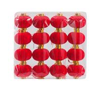 Gadpiparty 16 Linternas Rojas Colgantes de Tela Flocada y Plástico para Decoración de Año y Fiesta de Primavera en Interiores y Exteriores Varios Estilos