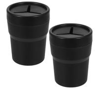 Gadpiparty 2 Piezas Mini Bote de Basura Tapa, Diseño Multifuncional | Compacto, Evita la Dispersión de Olores, PP y Pvc, Color Negro, para Portavasos y Escritorio