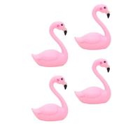 Gadpiparty 4 decoraciones de pastel de flamenco rosa hechas de plástico con forma de alas cerradas, decoración de mesa y adorno para el hogar para fiestas y eventos temáticos junto al mar