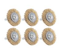Gadpiparty 6 Piezas Cepillo de Alambre para Taladro Vástago Hexagonal, Acero Recubierto de Cobre, 38mm, Limpieza y Reemplazo Rápido para Reparaciones en Madera y Hogar