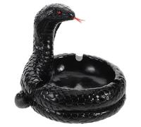 Gadpiparty Cenicero de Resina Multifuncional y Fácil de Limpiar Diseño Creativo de Cobra Negro Adecuado para Decoración de Escritorio en Casa u Oficina