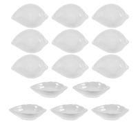 Gadpiparty Cerámica Plato Pequeño para Salsas en Forma de Hoja 14 Piezas | Blanco, Estilo Moderno y Uso Múltiple, Adecuado para Frutos Secos, Dulces y Mesas de Buffet