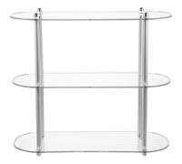 Gadpiparty Estante de maquillaje multifuncional de acero inoxidable para ahorrar espacio y multicapa con organizador de acero de gran capacidad para encimera de baño, cosméticos y gel de baño