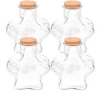 Gadpiparty Jars de Vidrio Tapón de Corcho en Forma de Pentagrama, 4piezas Pequeñas Botellas para Decoración Boda y Regalos para Recién Casados