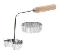 Gadpiparty Juego de moldes resistentes de aleación de aluminio y madera para aperitivos fritos y diseños en forma de corazón para hacer aperitivos fritos, utensilio de cocina resistente y resistente
