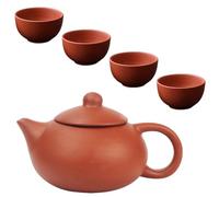 Gadpiparty Juego de Té Portátil Tetera Cerámica de Arcilla Morada y Taza, Diseño Elegante Hogar o Estudio, Set de Té Artesanal para Todos
