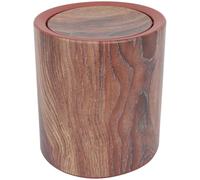 Gadpiparty Papelera de Cocina con Tapa y Pedal Diseño Madera Grano Natural de Plástico Redonda Capacidad Moderada para Uso Doméstico y Oficina
