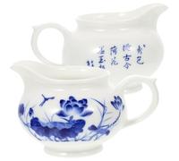 Gadpiparty Salseras de Cerámica en Tonos Azules 2 Piezas, Dispensador de Salsa y Leche Platillo, Vertedor para Cocina y Comedor, Adecuado para Salsas, Aderezos y Bebidas Hogar