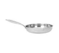 Gadpiparty Sartén de Acero Inoxidable de 29,5cm para Inducción y Horno | Base Plana, Mango Resistente al Calor, Acabado Espejo Plata, para Desayunos, Brunch y Cocina Diaria
