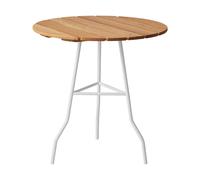 Gärsnäs Mesa Pia Ø70 cm Soporte de acero lacado blanco - roble aceitado