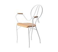 Gärsnäs Silla con reposabrazos Pia Soporte de acero lacado blanco - roble aceitado