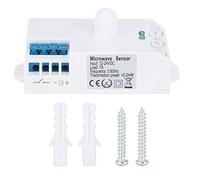 GAESHOW Detector de Movimiento Microondas, 12-24 V 5.8 GHz Microondas Radar, Interruptor Infrarrojo Interruptor de Sensor Bipolar, Movimiento de Cuerpo Detector para Sótano, Pasillo Y Escalera