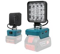 GAESHOW LáMpara de Trabajo para Bosch De 18 V, 48 W, 6000 Lm, 2 Modos, Foco LED con BateríA Tipo C y Carga USB, Luz de Trabajo InaláMbrica para ReparacióN de Coches, IluminacióN DoméStica