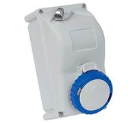 Gaestopas key-block - Toma mural con interruptor bloque/bloqueo 2 polos+tierra 16a 6 hora/s ip67 azul