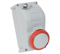 Gaestopas key-block - Toma mural con interruptor bloque/bloqueo 3 polos+tierra 16a 6 hora/s ip67 rojo