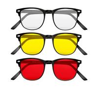 Gafas Luz Azul Hombre y Mujer Set 3 | Gafas Rojas Bloqueo Luz Azul | Blue Light Blocking Glasses | Lente Amarilla | Lentes Proteccion Rojas Filtro para Ordenador PC Tablet y TV gafaS anti luz AZUL