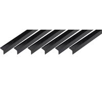 GAH-Alberts Perfil angular 423933 433000, autoadhesivo, plástico, negro brillante, 1000 x 20 x 20 mm, 6 unidades