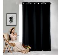 GAIFNAG Cortina Dormitorio Opaca 1 Pieza 140 x 90 cm Anti Luz Cortina Termica Aislantes Frio y Calor para Salon Cortinas Dormitorio Térmicas Asilantes para Fiesta, Telón de Fondo, Negro
