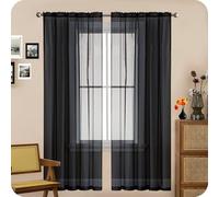 GAIFNAG Cortinas de Salon Modernas 180 x 220 cm con Ojales Anti Luz Cortina Termica Aislantes Frio y Calor Cortinas Dormitorio Translucidas para Decoración de Bodas, Negro