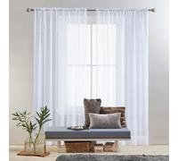 GAIFNAG Cortinas Salon, Cortinas y Visillos Blancos 160 x 250 cm con Ojales Anti Luz Cortina Termica Aislantes Frio y Calor Visillos Translúcida Poliéster para Ventanas Salon/Cocina, Blanco