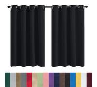 GAIFNAG Opacas Cortinas Salon Modernas 120 x 200 cm Frio y Calor Opacas 100%, Termicas Aislantes Frio y Calor Cortas Cortinas Blackout para Decoración de Bodas, Negro