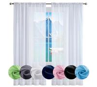 GAIFNAG Visillo Cortinas Habitacion 60 x 180 cm con Ojales Anti Luz Cortina Termica Aislantes Frio y Calor Piezas con Ojales Cortinas Modernas para Decoración de Bodas, Blanco