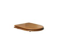 Gala Noble - Asiento de Madera, Fijo para Inodoro, Incluye Kit de Fijación y Bisagras de Acero Inoxidable, Color Madera Nogal, Medidas 38 x 5.5 x 54.5 cm - Modelo G5161085
