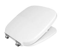 Gala Universal - Tapa y Asiento Fijo Inodoro - Forma Ovalada - Incluye Kit Fijación - Bisagras Acero Inoxidable - Fácil Limpieza - Color Blanco