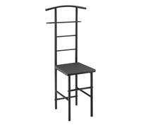 Galán de noche anaheim - silla colgador 107 x 44,5 x 45 cm mdf/metal negro y gris oscuro [en.casa]