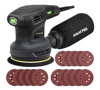 GALAX PRO Lijadora Orbital, 280W 6000-13000 RPM 6 Velocidades Variables Lijadora Rotorbital, 15 Hojas de 125 mm Discos Abrasivos, Polvo Sistema de Recogida, ideal para bricolaje