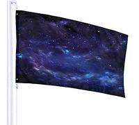 Galaxy Flag Decor 3x5 Ft Night Sky Cloud Space Starry Astronomy Aspecto Brilliant Fog Star Poliéster Impreso Patrón Decoración al aire libre para hogares y jardines