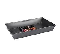 Galicja Bandeja antiadherente IDEAL - Bandeja pequeña - Bandeja de horno de borde alto - Bandeja para hornear tartas - Bandeja profunda para horno - Negro 39,5 x 23,5 x 6 cm