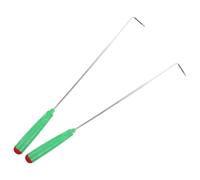 GALPADA 2 Piezas Atizador de Chimenea de Hierro Portátil para Carbón, Gancho para Fogatas de Camping, Plata, Mango de Plástico, Ligero y Flexible, Agarre Cómodo y Seguro