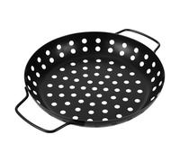 GALPADA Bandeja para Asar con Diseño de Doble Asa con Agujeros Grandes de Acero al Carbono, Resistente al Calor para Uso Profesional al Aire Libre