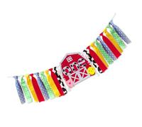 GALPADA Banderines para Silla de Comedor Temática de Granja, Decoración Adorable para Fiesta de Cumpleaños Infantil, Tela Resistente para Uso Interior y Exterior