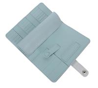 GALPADA Bolsa Organizadora para Herramientas de Uñas 37 Agujeros Color Azul Agua Portátil y Compacta para Almacenamiento y Viaje Soporte Resistente para Brocas y Accesorios de Manicura
