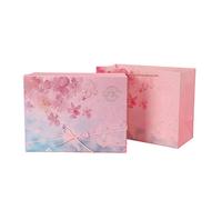 GALPADA Caja de Obsequio Rosa Sakura para San Valentín 25X18X8 CM Estuche de Papel Ecológico para Bodas Cumpleaños y Festivales Set Bolsa de Obsequio Incluida