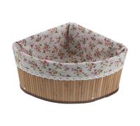 GALPADA Cesta Tejida a Mano de Bambú para Esquinas con Diseño en Forma de Abanico, Forro de Tela Extraíble y Estructura Metálica, Adecuado para Organización en Cocina y Despensa