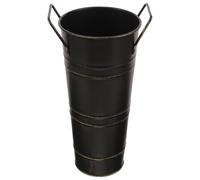 GALPADA Cubo Metálico Vintage para Flores con Acabado Envejecido, Jarrón Decorativo de Hierro de Interiores y Soporte para Arreglos