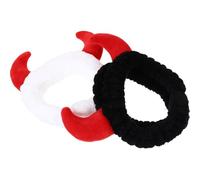 GALPADA Diadema de Spa para Mujer Cuernos de Buey de Peluche, Elástica y, Pack 2 Piezas (color Claro y Negra), para Maquillaje, Lavado Facial y Cuidado Piel