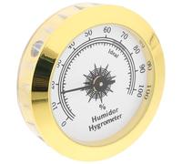GALPADA Higrómetro Analógico Redondo de 50mm para Cajas de Té y Humidificadores, Indicador de Humedad Preciso Diseño Embutido y Elegante Color Dorado para Invernaderos