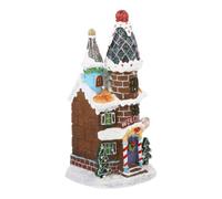GALPADA Maqueta Navideña de Resina Luminosa Luz LED para Decoración de Jardín y Fiestas, Casita Ligera Adecuado para Navidad en Invierno