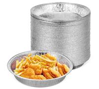 GALPADA mini moldes para hornear de aluminio para freidora de aire, 100 piezas desechables para hornear y cocinar en horno, uso versátil para fiestas y cumpleaños